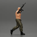 mafia gangster in gloves pants holding a submachine gun - Only-Games