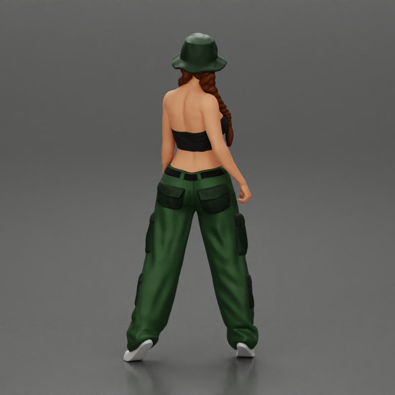 gangster homies lowrider girl posing in hat with pigtail hairstyle - Only-Games
