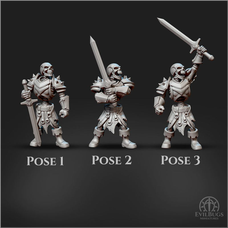 Legion of Bones ( 5 skeleton, 15 Poses ) 28mm/32mm/54mm