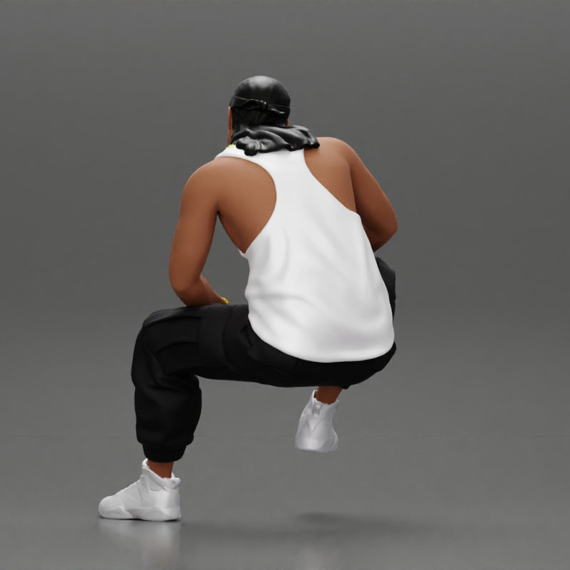 gangster homie in a gold chain and durag is sitting and thinking - Only-Games