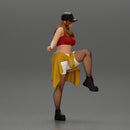 sexy girl standing in pantyhose mesh cap and shirt tied around her hips - Only-Games