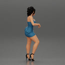 Sexy girl in mini dress Leaning Against Car on the beach - Only-Games