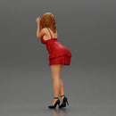 Attractive girl in dress robe Leaning Against car - Only-Games