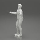 young man standing and explaining with hands - Only-Games