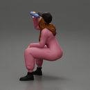 mechanic girl sitting and drinking water in suit and cap - Only-Games