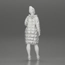 Sexy girl in shorts and long jacket standing - Only-Games