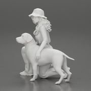 Chola Girl in hat sitting on knee hugging her dog - Only-Games