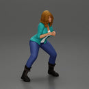 Girl sitting on a scooter, wearing an open jacket - Only-Games