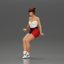 Asian girl wearing shorts sits on motorcycle - Only-Games