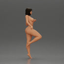 Naked Confident Woman Strikes Dynamic Pose - Only-Games