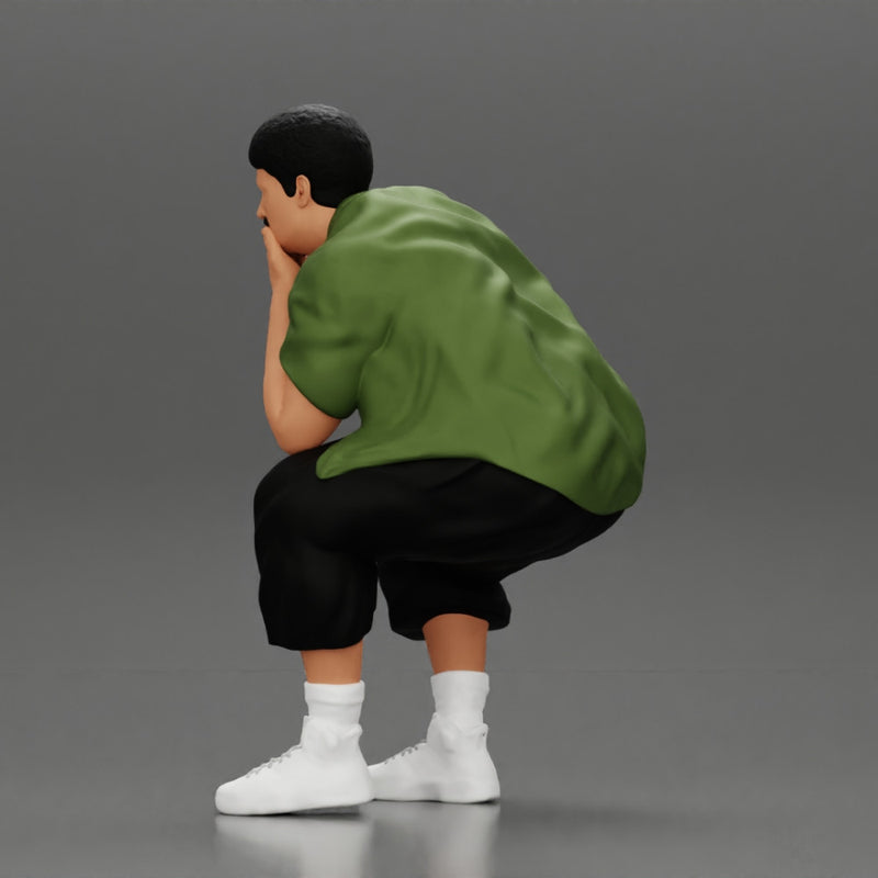 Fat Gangster sitting and thinking - Only-Games