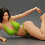 beautiful sexy girl in Bikini lying on sandy beach - Only-Games