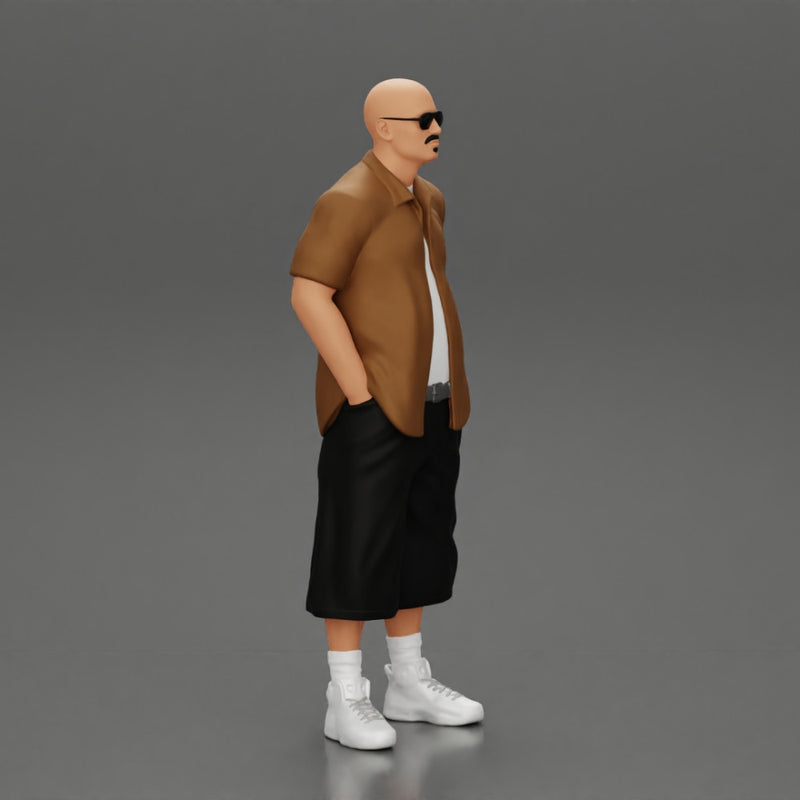 gangster standing in short and open shirt with sunglasses - Only-Games