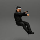 Gangster in hat driving a car and holding gun - Only-Games