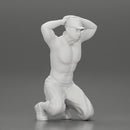 Gangster in mask and cap sitting putting his hands behind head about to be arrested - Only-Games