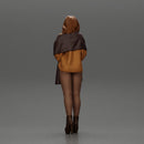 woman in the cold standing wearing a shawl and heels - Only-Games