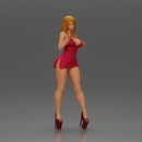 Confident Woman Posing Elegantly in Red Dress and Heels - Only-Games