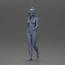 Naked girl walking with long hair - Only-Games