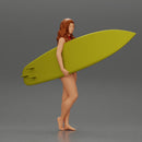 Attractive Young Woman Walking on Beach Holding Surfboard 2 - Only-Games