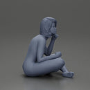 Naked Girl Sitting thinking - Only-Games