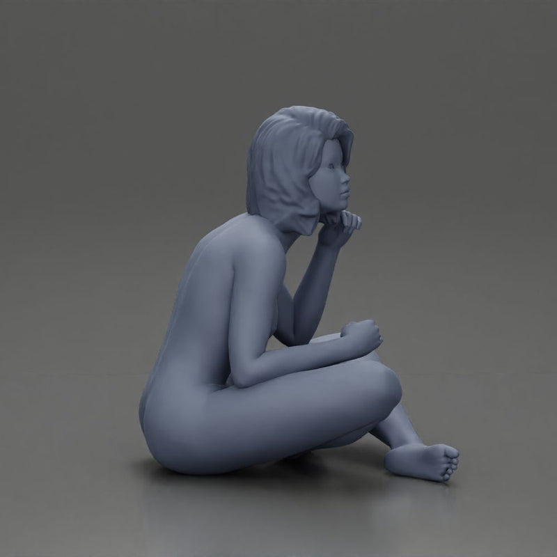 Naked Girl Sitting thinking