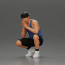 gangster man in shorts and a cap sitting and thinking - Only-Games