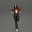 lowrider chola girl leaning against the car mini jacket - Only-Games