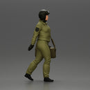 Pilot Woman Walking with Military Helmet and Emergency Shoulder Bag - Only-Games