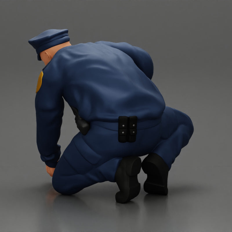 policeman officer sitting and puts handcuffs on a gangster - Only-Games