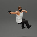 A masked gangster man riding in a car and holding a gun - Only-Games