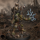 Telly-Porta Skrapp Boy_supported  - Sci-Fi Orc Warlord Miniature | Scrap-Tech| Original Wargaming 40mm