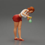 sexy girl cleaning in sponge and cleaning bottle - Only-Games