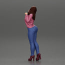Beautiful girl in jeans and shirt posing - Only-Games