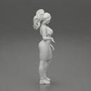 woman explaining pose wearing dress and boot - Only-Games