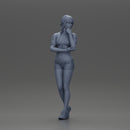 sexy girl in mini shirt and shorts standing and contemplating - Only-Games