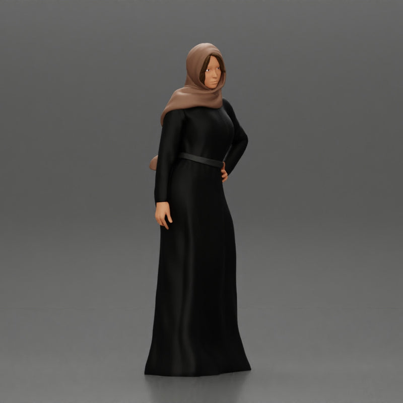 Arabic woman in Hijab Abaya Dress posing