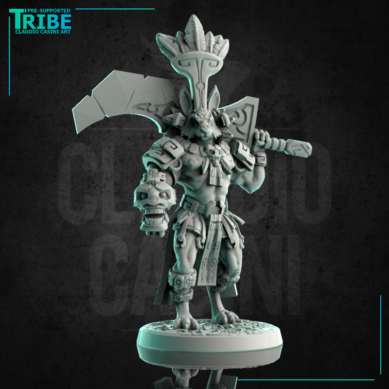 (0201) Male rabbitfolk barbarian with a huge sword - Only-Games