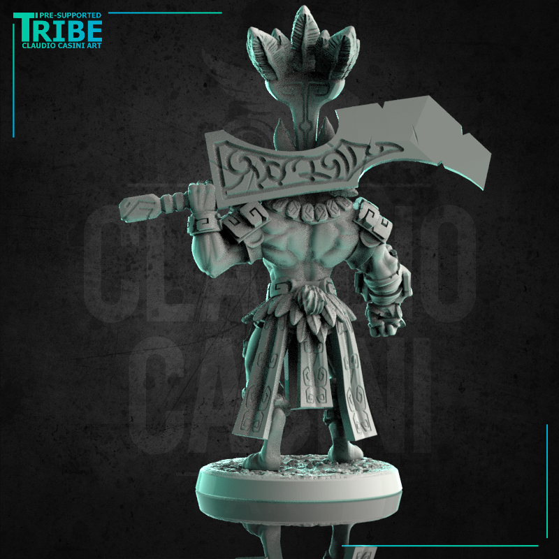 (0201) Male rabbitfolk barbarian with a huge sword - Only-Games