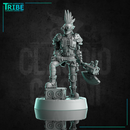 (0308) Male human post apocalyptic punk street warrior with axe