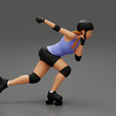 Derby girl speed skating around the bend fast - Only-Games