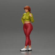 Beautiful woman with pigtails hair in mini shirt - Only-Games