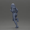 Girl with long hair running away in a jacket - Only-Games