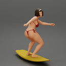 Sexy Girl in A Bikini Swimsuit Riding Wave on board - Only-Games