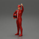 motorbiker celebrates and hold his helmet - Only-Games