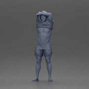 muscular man in shorts taking off his shirt to go swimming - Only-Games