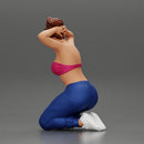 Chola Girl in bra sitting putting his hands behind head about to be arrested - Only-Games