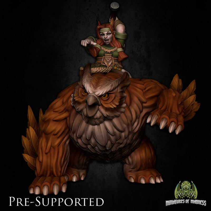 Lesna Branchutter Owlbear Raider [PRE-SUPPORTED] Female Dwarf Druid Barbarian - Only-Games