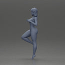 Naked Confident Woman Strikes Dynamic Pose - Only-Games