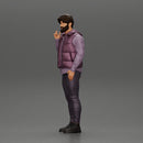 man stands confidently wearing an open jacket with beard - Only-Games
