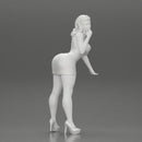 Sexy girl in Mini Dress Leaning on the Car - Only-Games